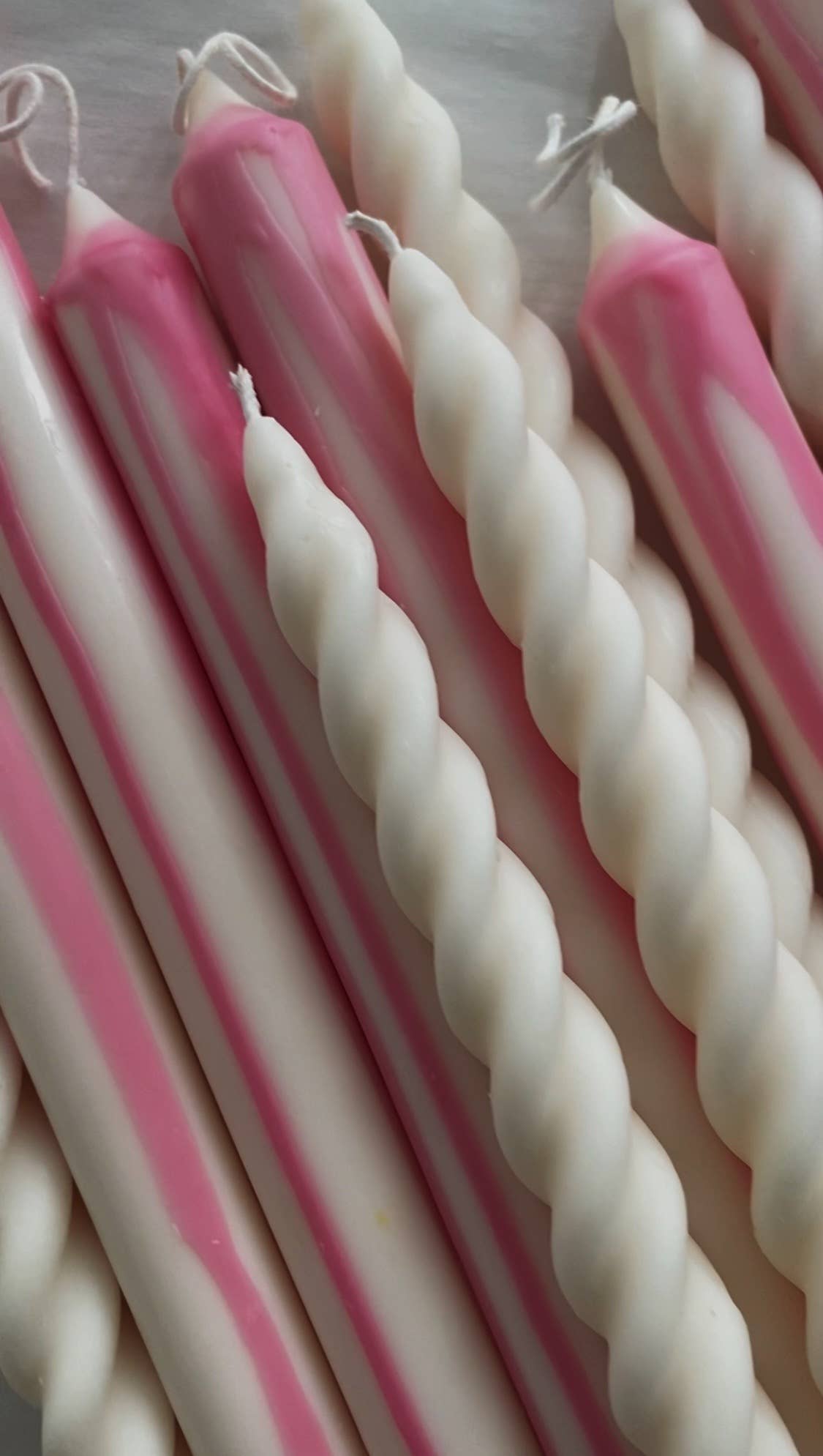 Pink Abstract Drip Candle sticks Set. Vegan, soy.