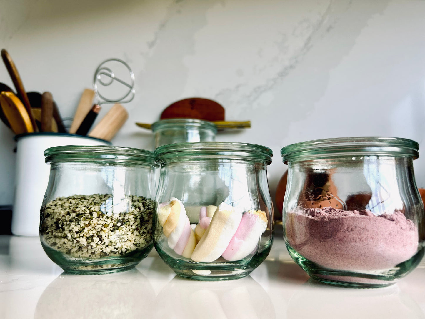 WECK Tulip Jar - Starter & Food Storage Mold Jar with Glass Lid, Clips & Gasket ~ 370ml
