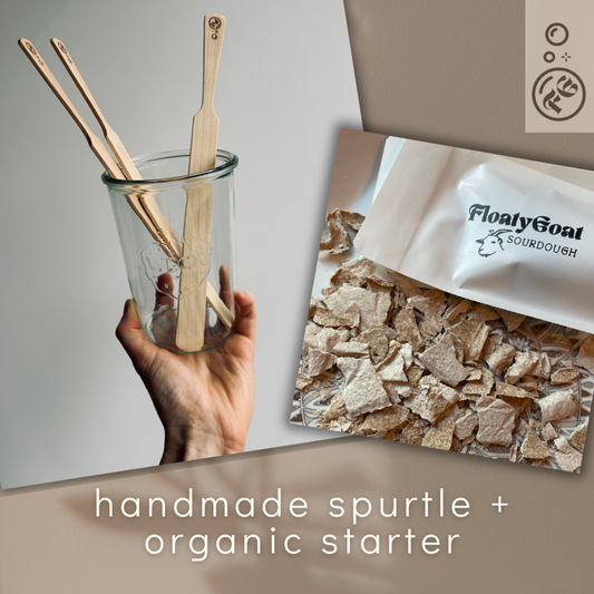 Sourdough Starter & Handmade Spurtle Spatula combo pack