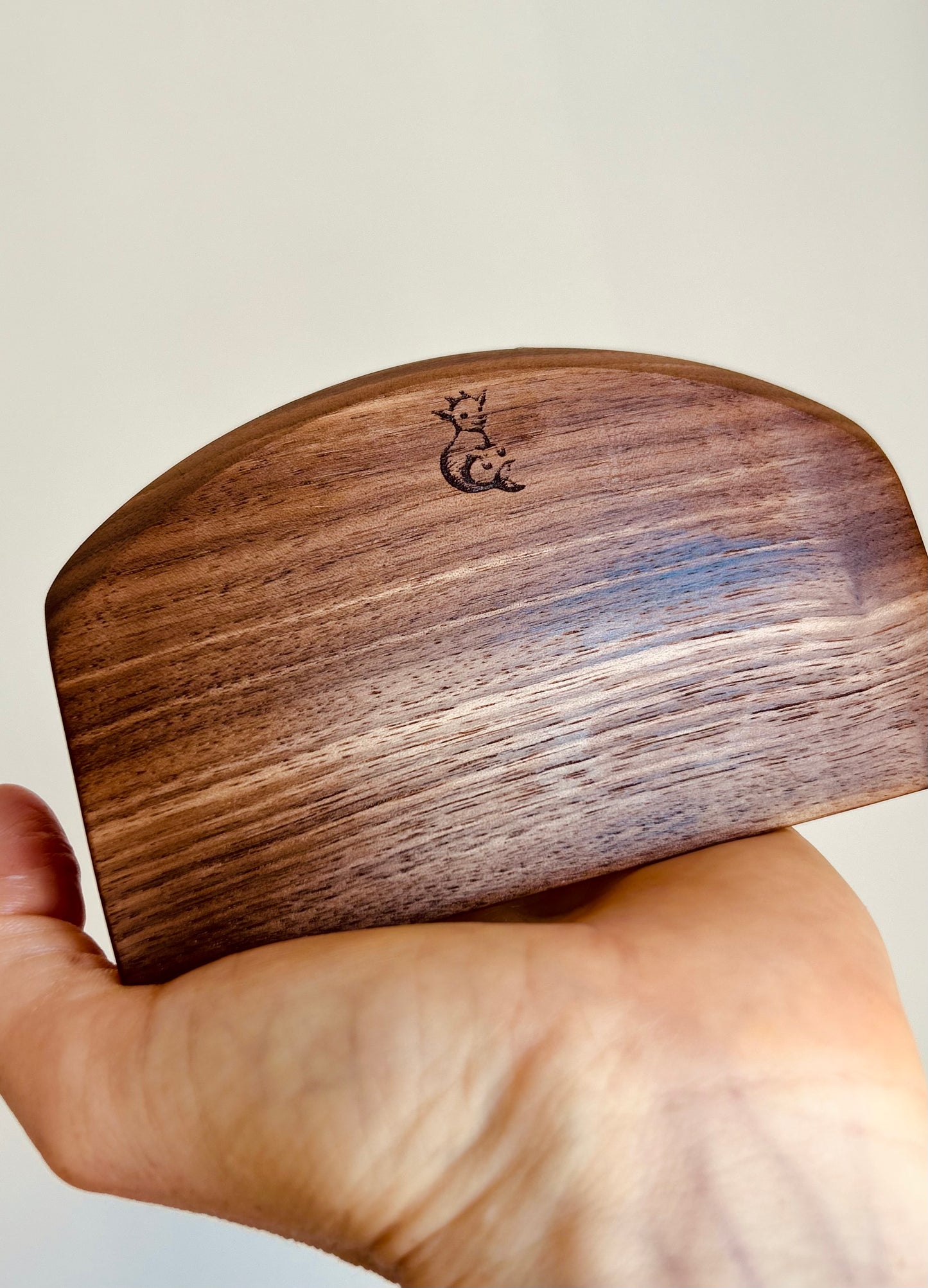 Handmade Bowl & Bench Scraper / Dough Chopper - Walnut - Made in England