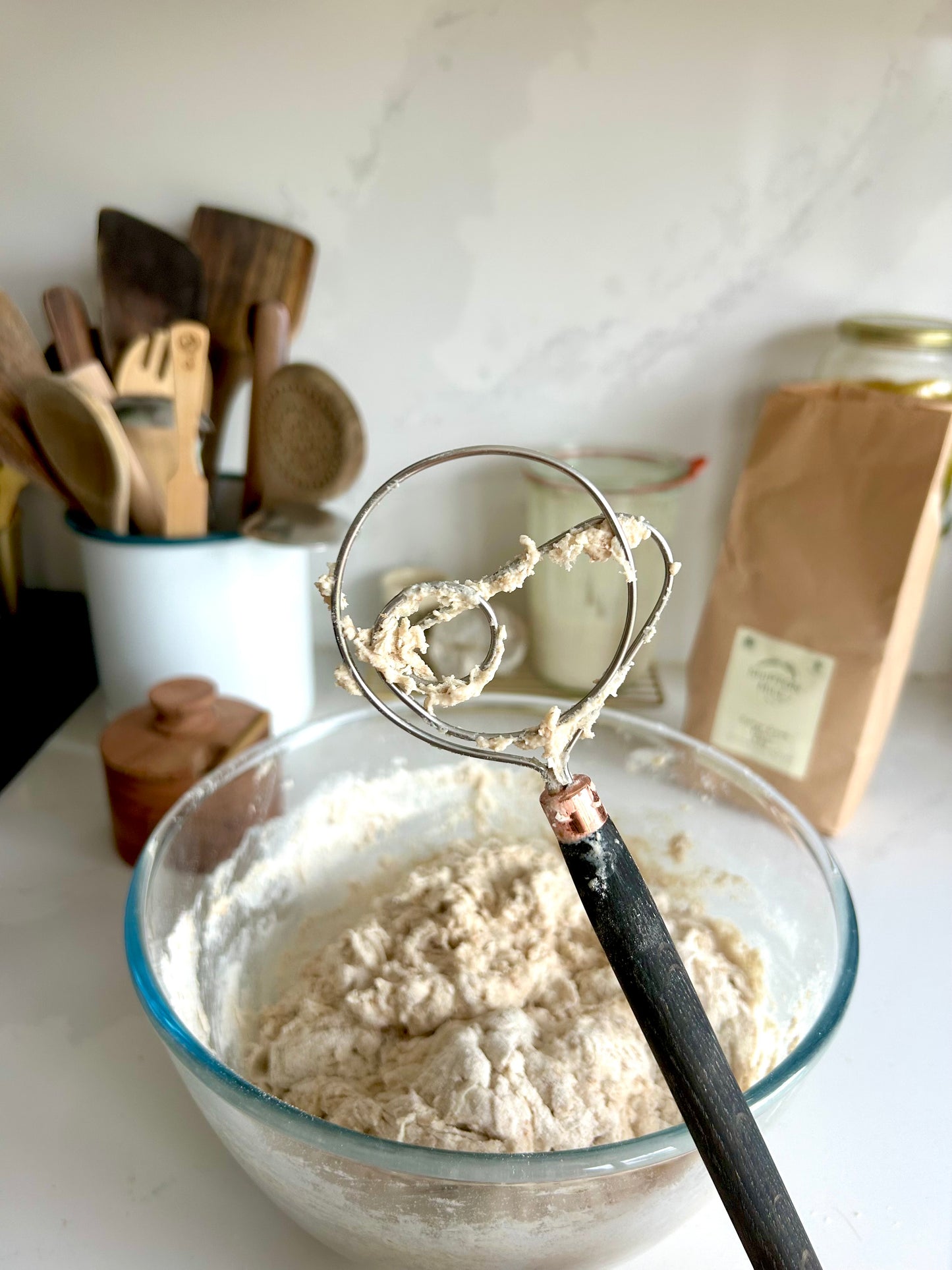 Handmade Danish Dough Whisk / Hook - Sourdough Bread Mixer - Sustainably Crafted & Made in Yorkshire, UK