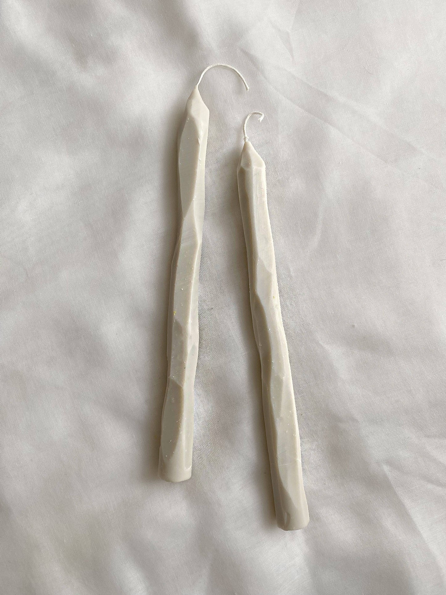 Hand carved tapered candle sticks - Vegan soy wax - Made in England