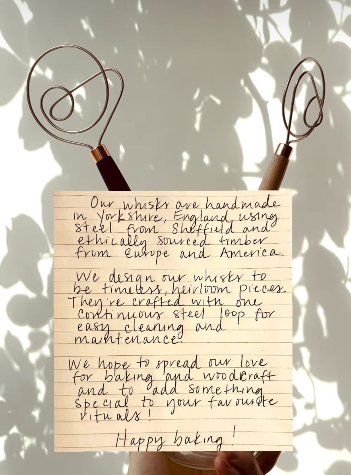 Handmade Dough Whisk / Hook - 13" Traditional Batter and Dough Mixer - Made in England with Sheffield Steel