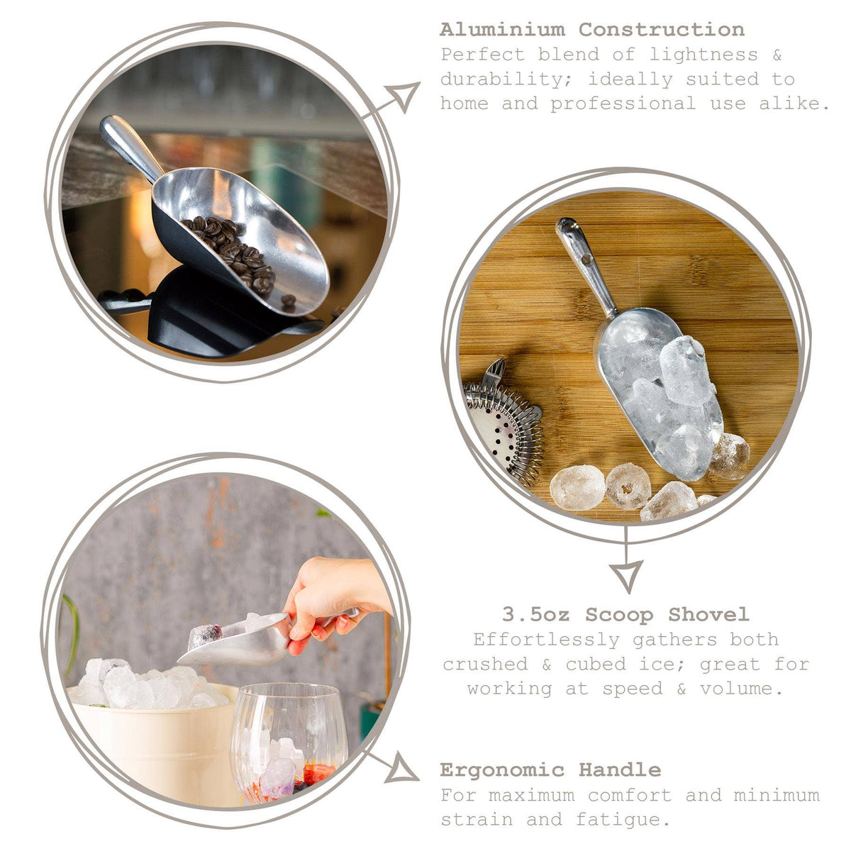 Aluminium Ice Scoop - 3.5oz