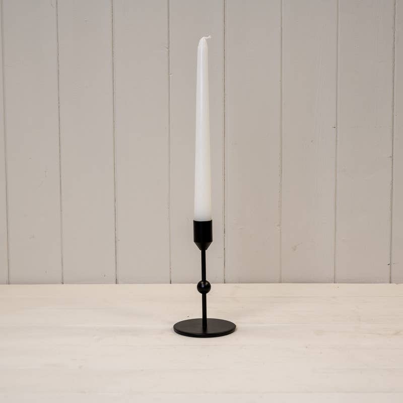 Black Candle Holder With Ball Detail - 2 sizes