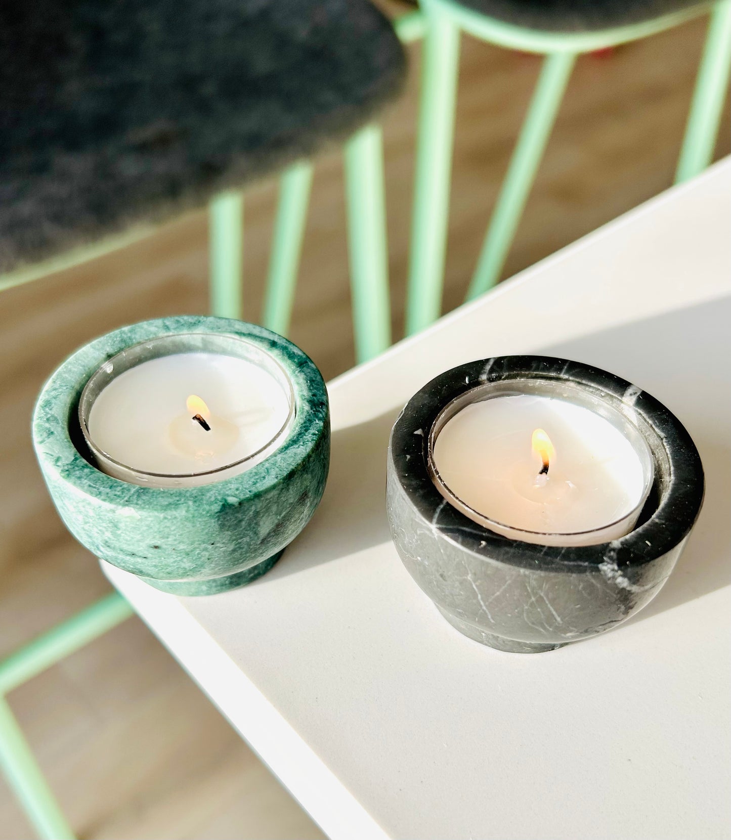 Marble Tealight Candle Holders by Aaron Probyn