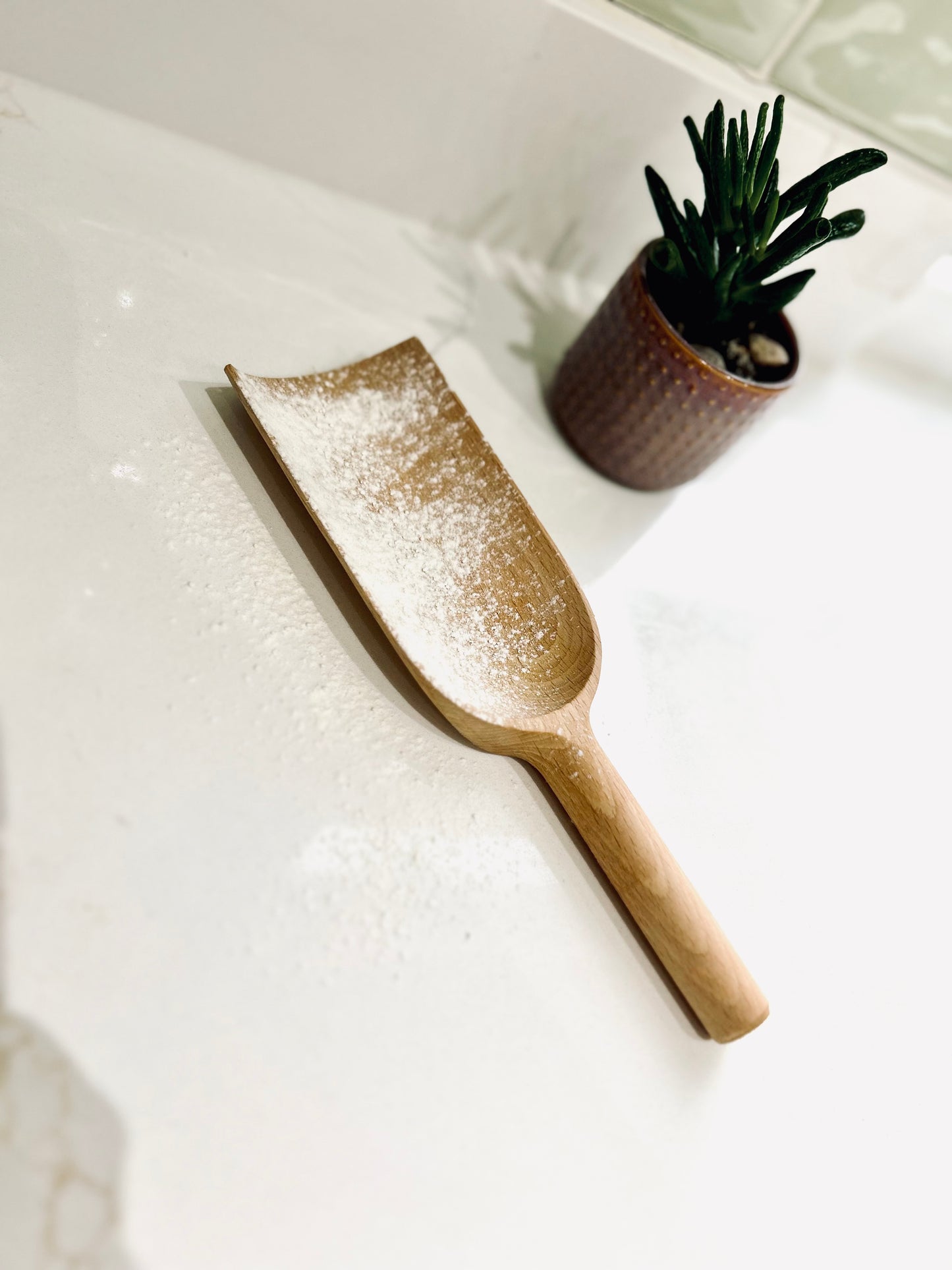 Large wooden scoop - flour scoop - ethically made in the UK from European beech wood