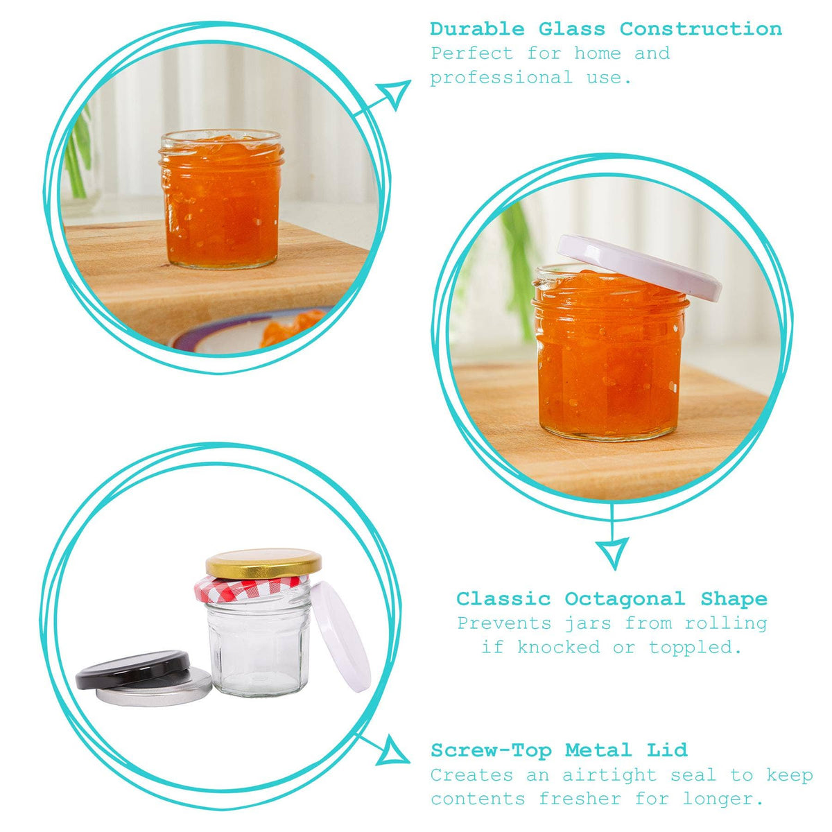 110ml Glass Jam Jar with Lid - By Argon Tableware
