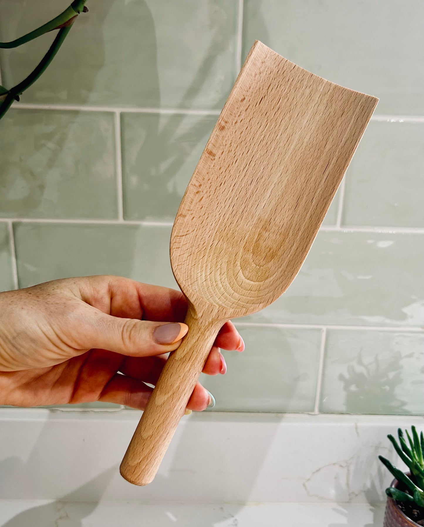Large wooden scoop - flour scoop - ethically made in the UK from European beech wood