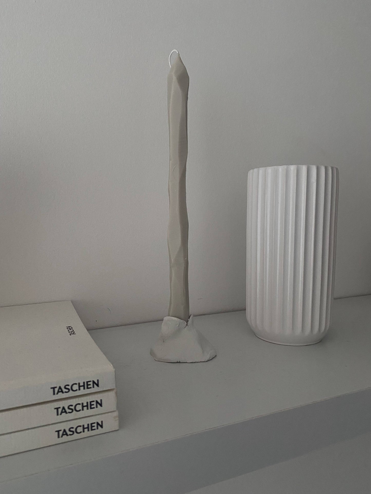 Hand carved tapered candle sticks - Vegan soy wax - Made in England