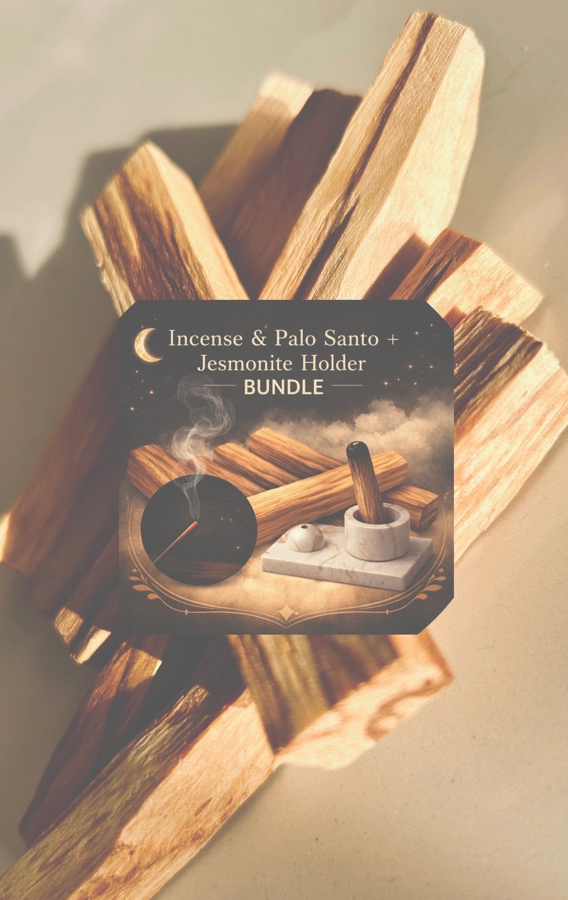 3 Piece Feng Shui BUNDLE gift set ~ includes Pao Santo, Japanese incense + UK made dual incense holder
