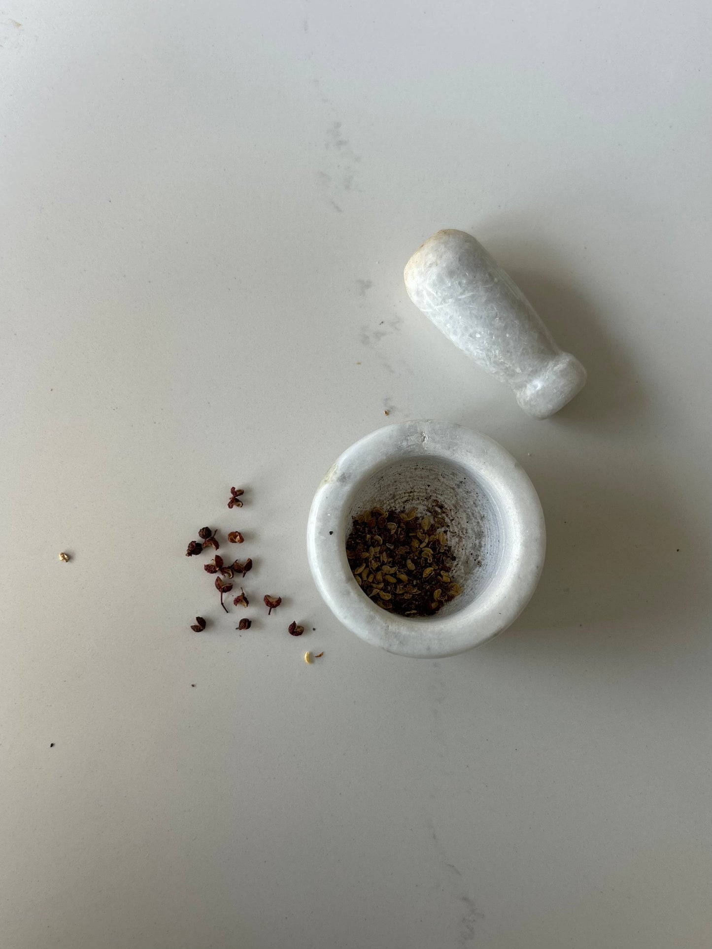 Small White Marble Mortar & Pestle