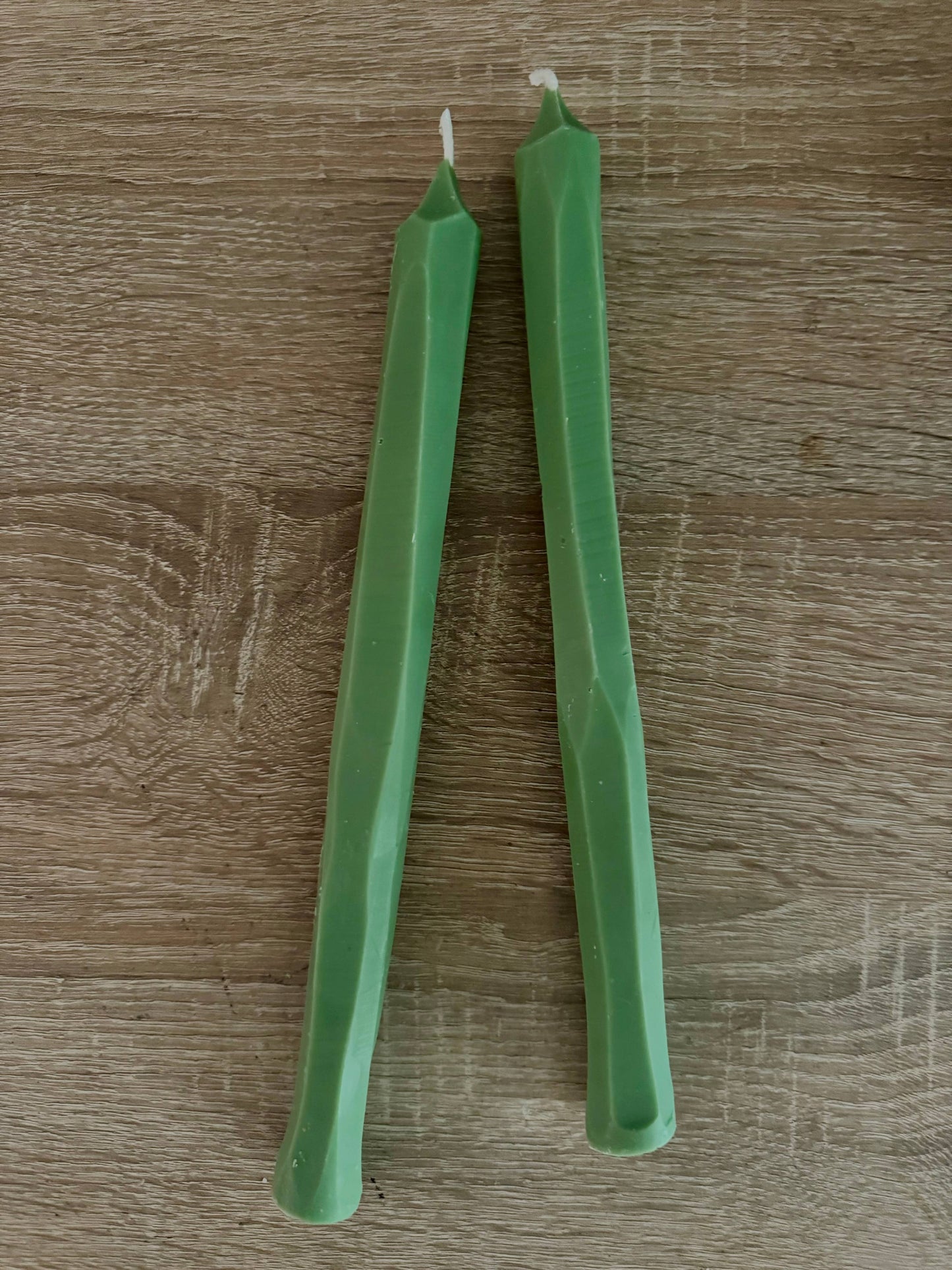 Hand carved tapered candle sticks - Vegan soy wax - Made in England