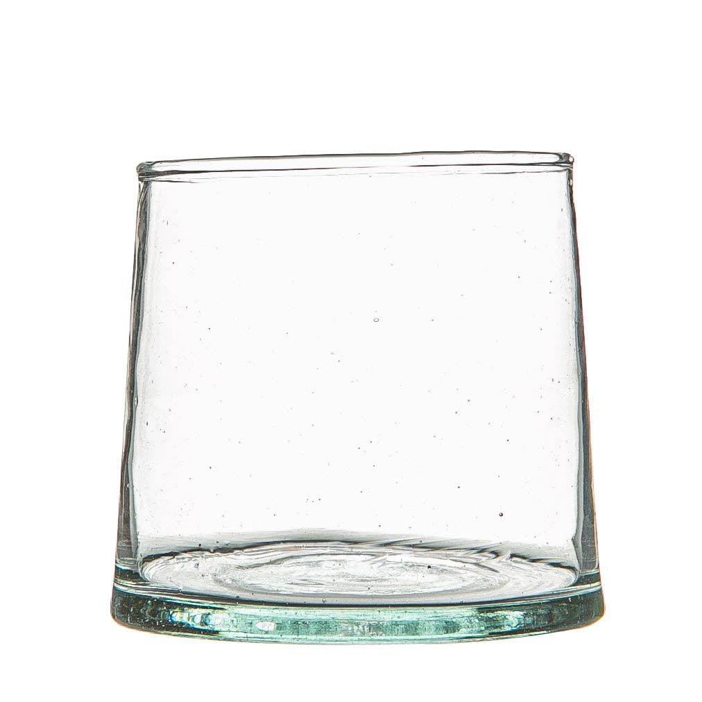Recycled Moroccan Glass Tumbler - Clear Green
