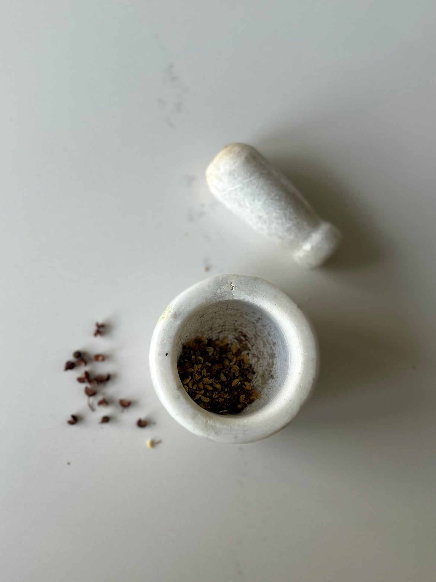 Small White Marble Mortar & Pestle