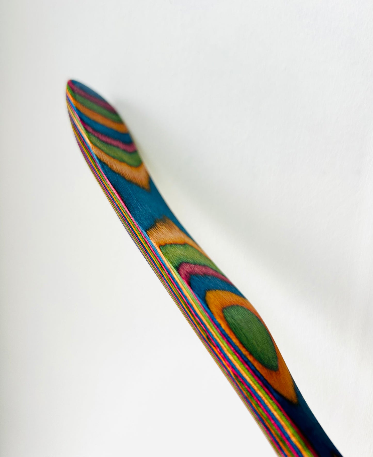 Colourful Wooden Compact Spurtle Spatulas - Naturally Dyed - handy mixing and spreading tool