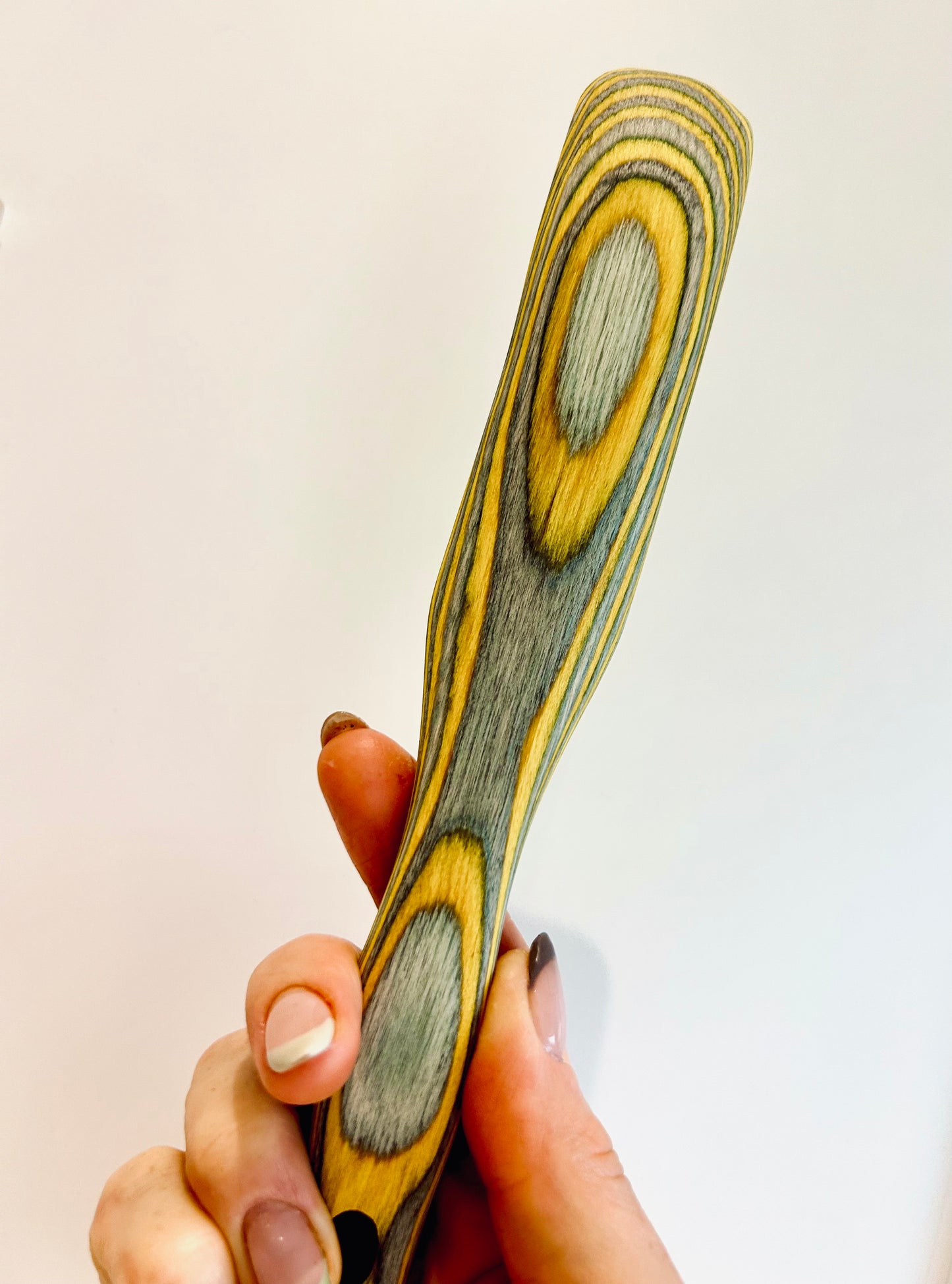 Colourful Wooden Compact Spurtle Spatulas - Naturally Dyed - handy mixing and spreading tool