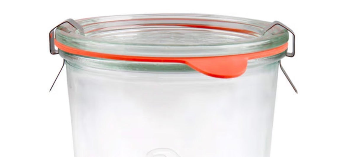 WECK Tulip Jar - Starter & Food Storage Mold Jar with Glass Lid, Clips & Gasket ~ 370ml