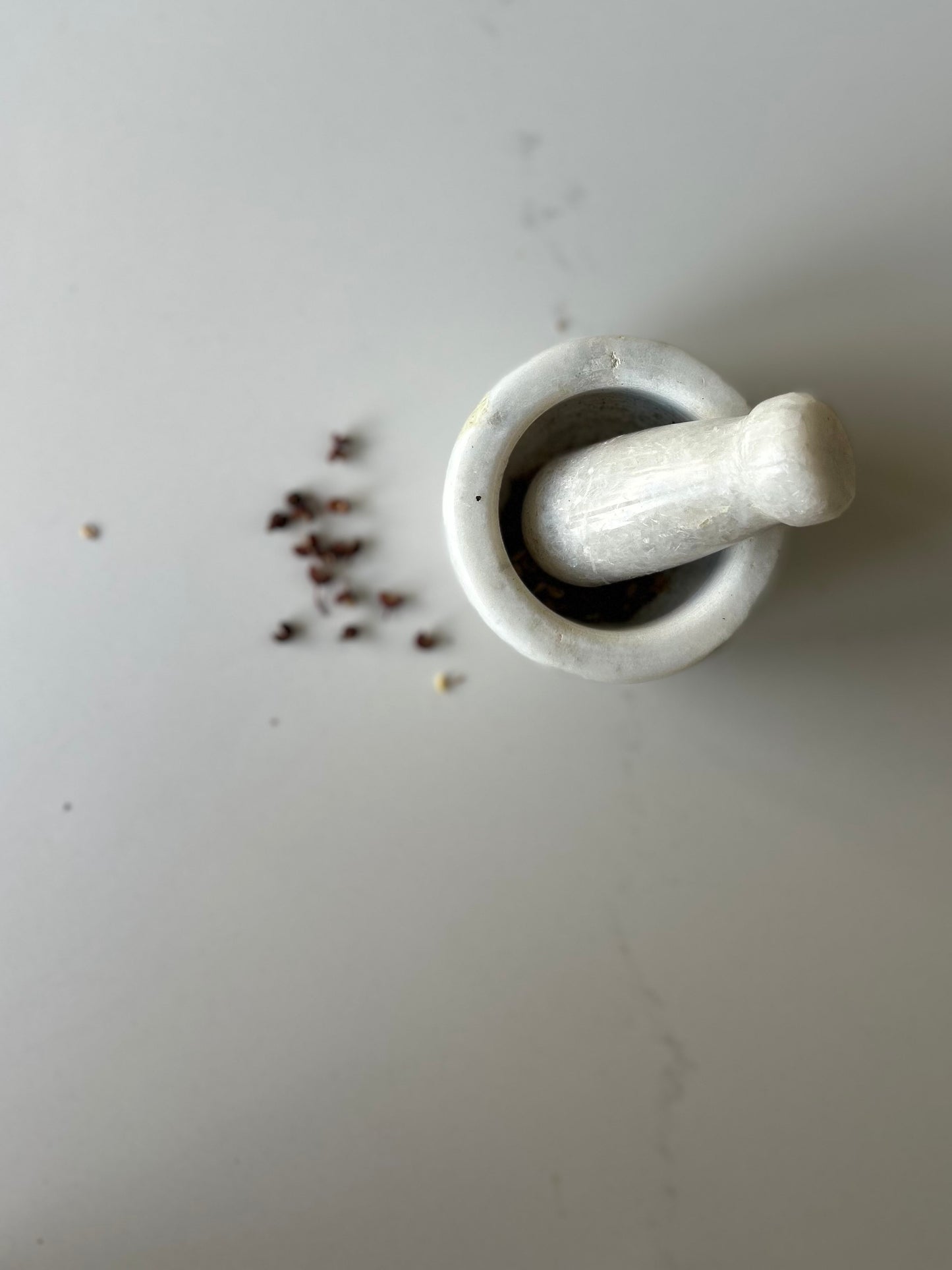 Small White Marble Mortar & Pestle