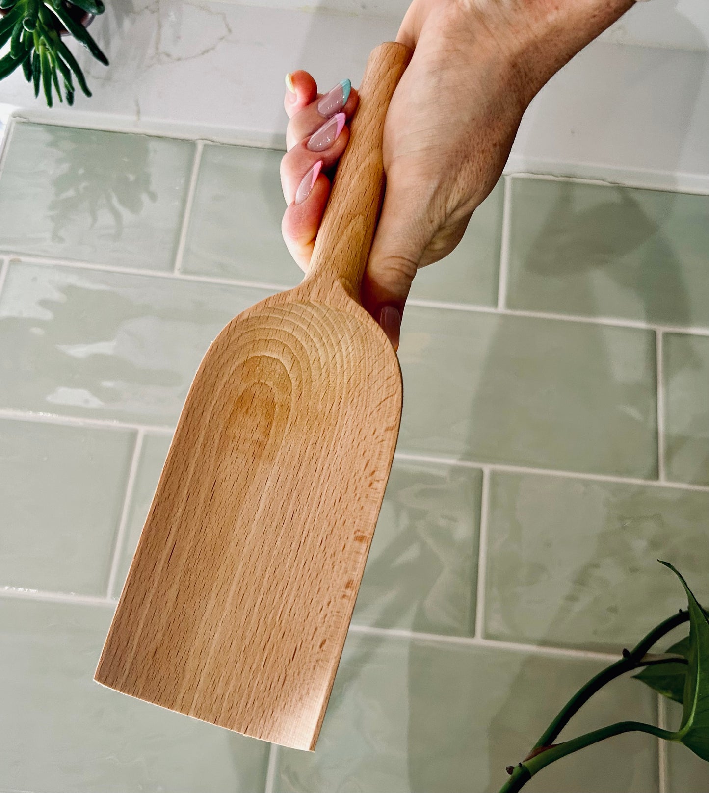 Large wooden scoop - flour scoop - ethically made in the UK from European beech wood