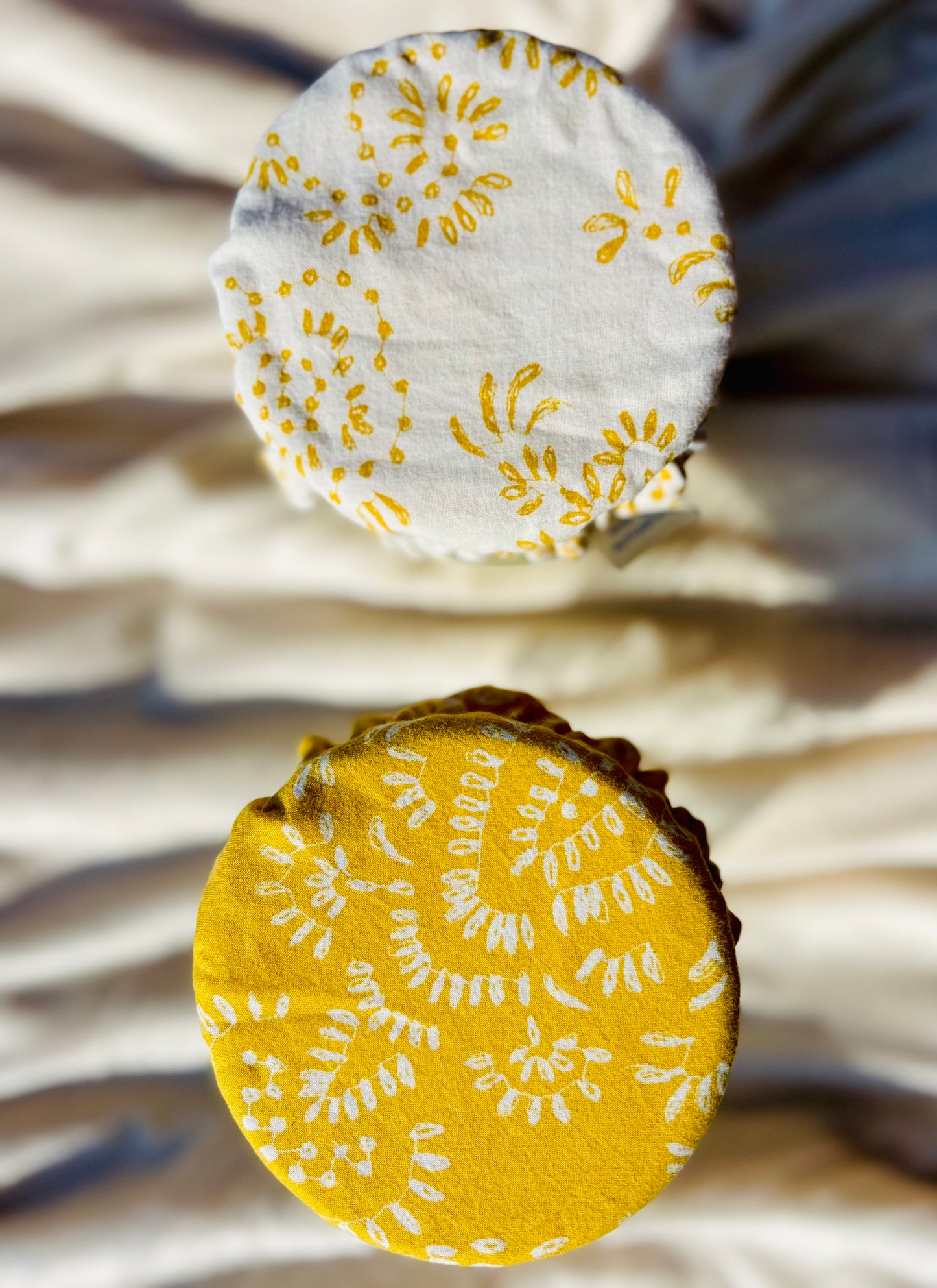 Wild Bluebell Reversible Vintage Fabric Jar Covers