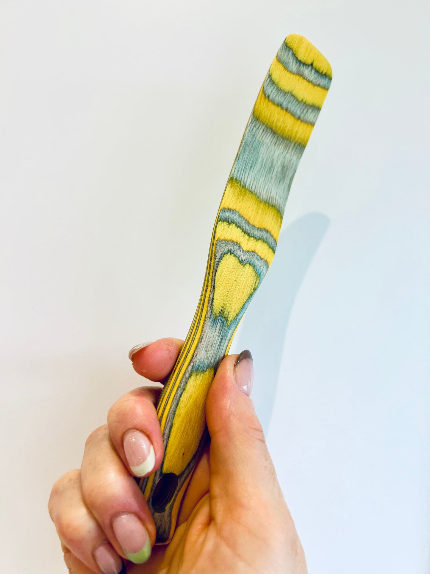 Colourful Wooden Compact Spurtle Spatulas - Naturally Dyed - handy mixing and spreading tool