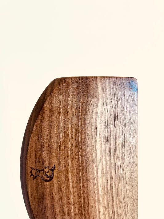 Handmade Bowl & Bench Scraper / Dough Chopper - Walnut - Made in England