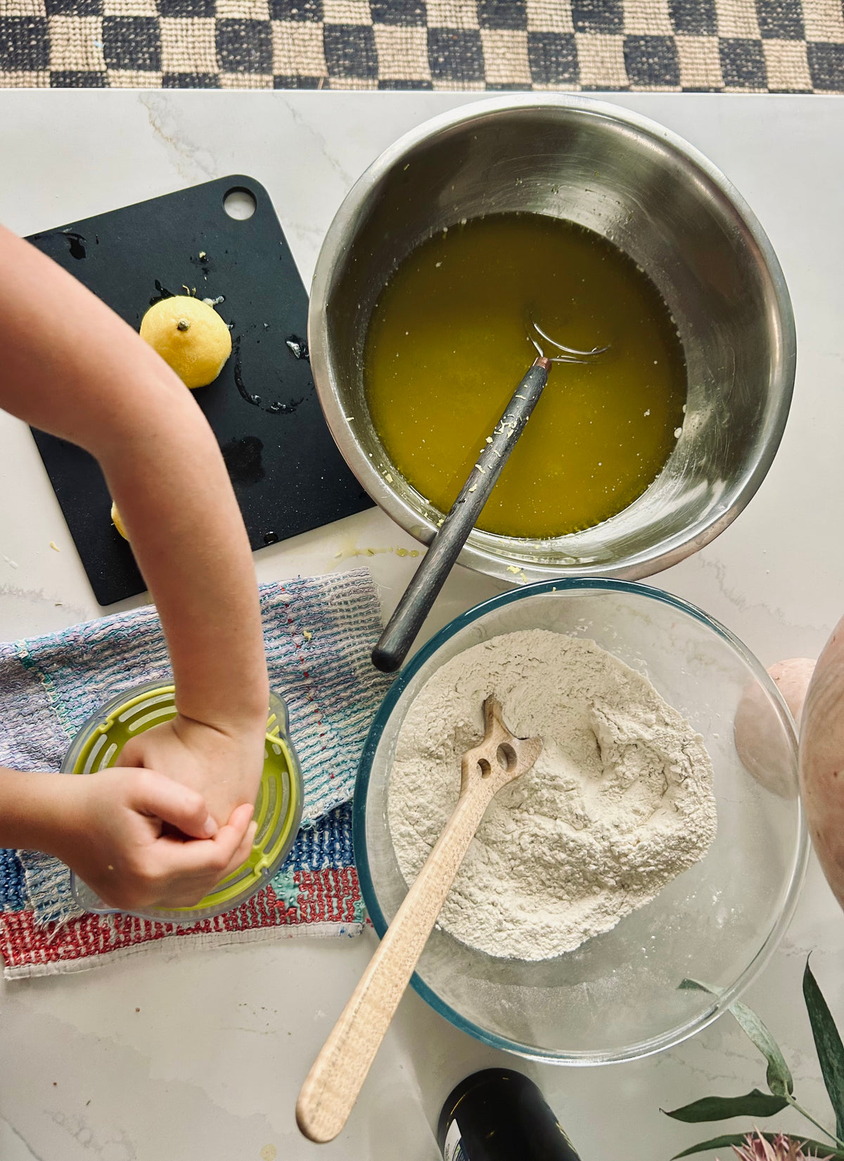 The Floaty Goat Dough Whisk - Black Oak