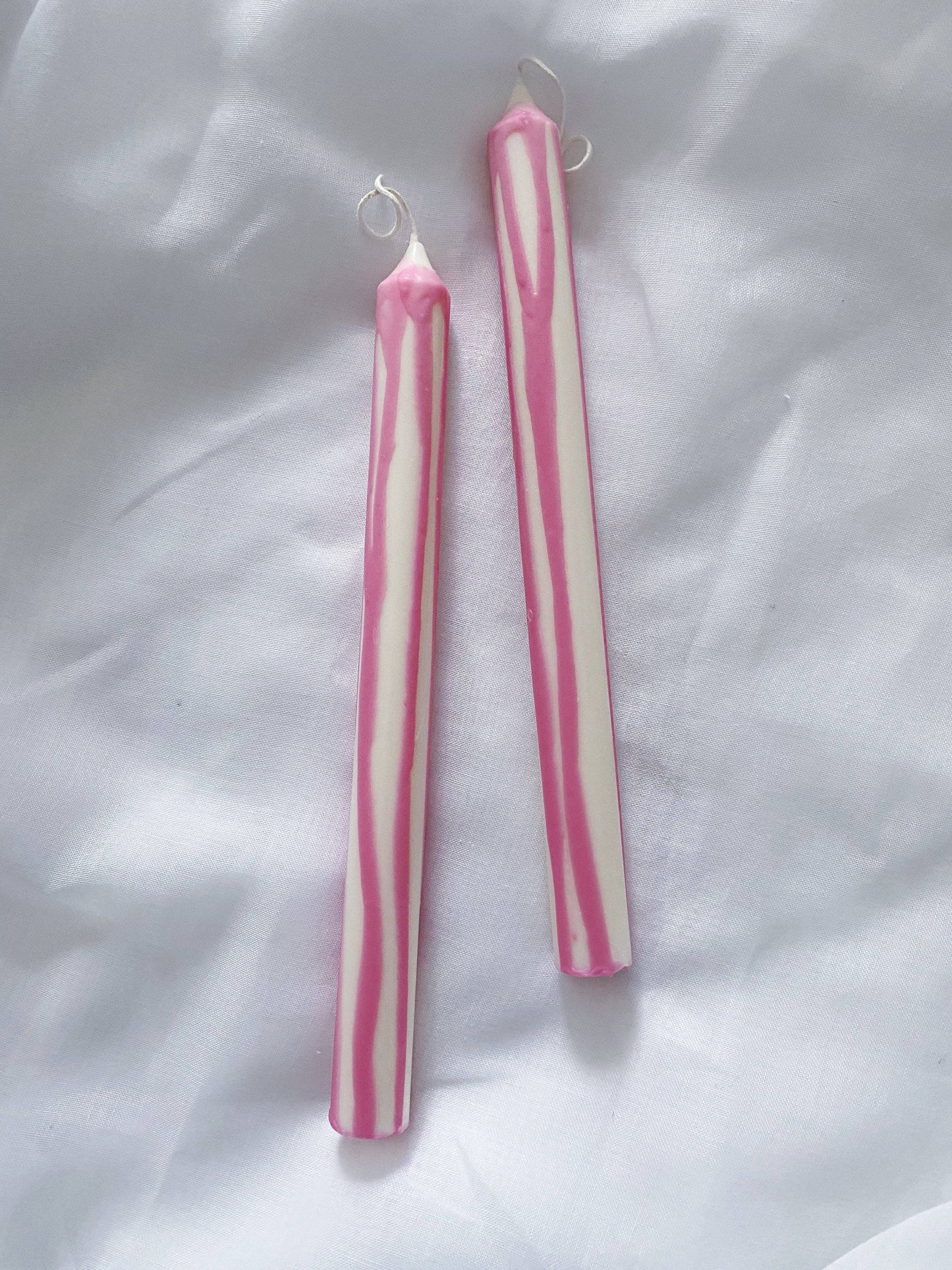 Hand carved tapered candle sticks - Vegan soy wax - Made in England