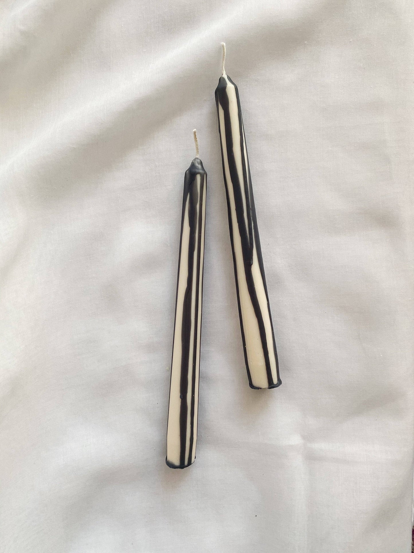 Hand carved tapered candle sticks - Vegan soy wax - Made in England