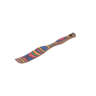 Colourful Wooden Compact Spurtle Spatulas - Naturally Dyed - handy mixing and spreading tool