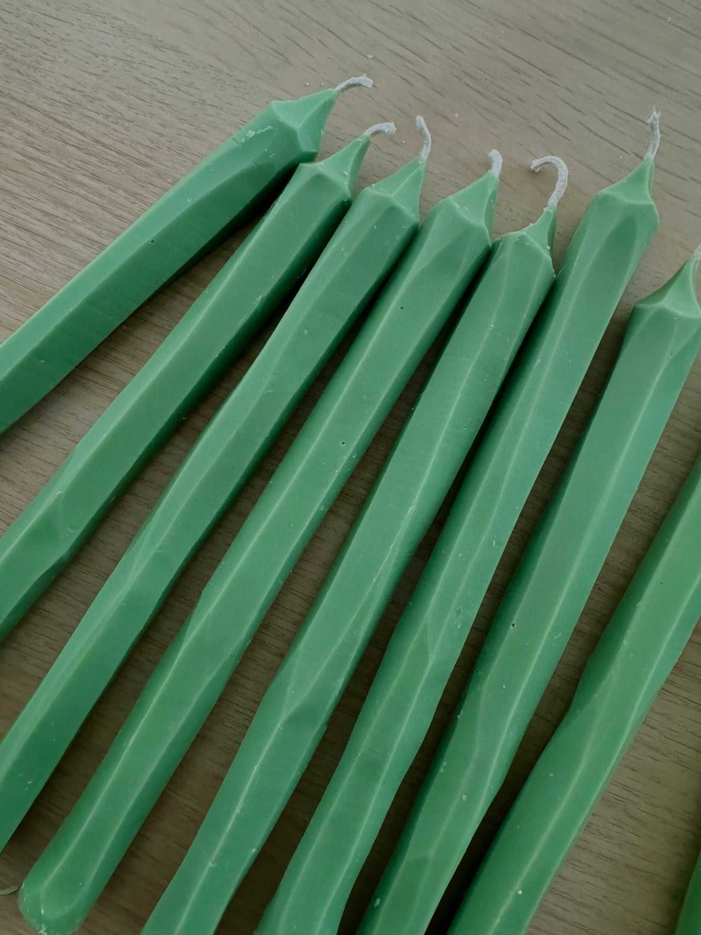 Hand carved tapered candle sticks - Vegan soy wax - Made in England