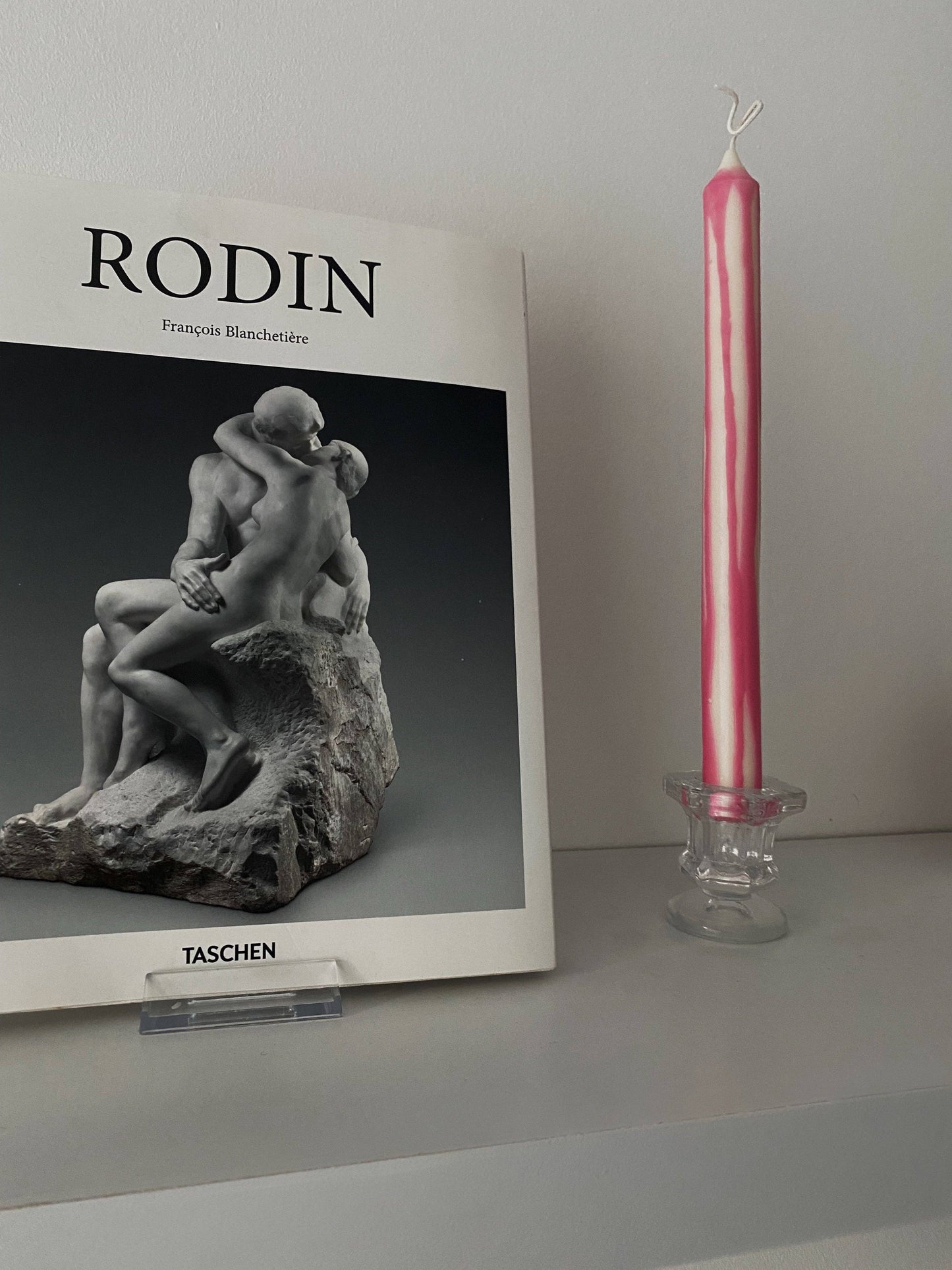 Hand carved tapered candle sticks - Vegan soy wax - Made in England