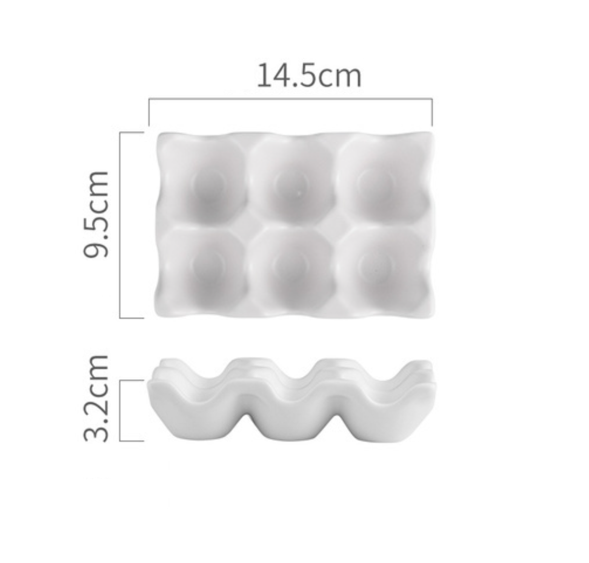 Ceramic 6 Egg Holder - White
