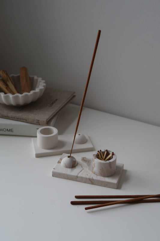 Jesmonite Incense Holder :: incense sticks & palo santo :: handmade in the UK