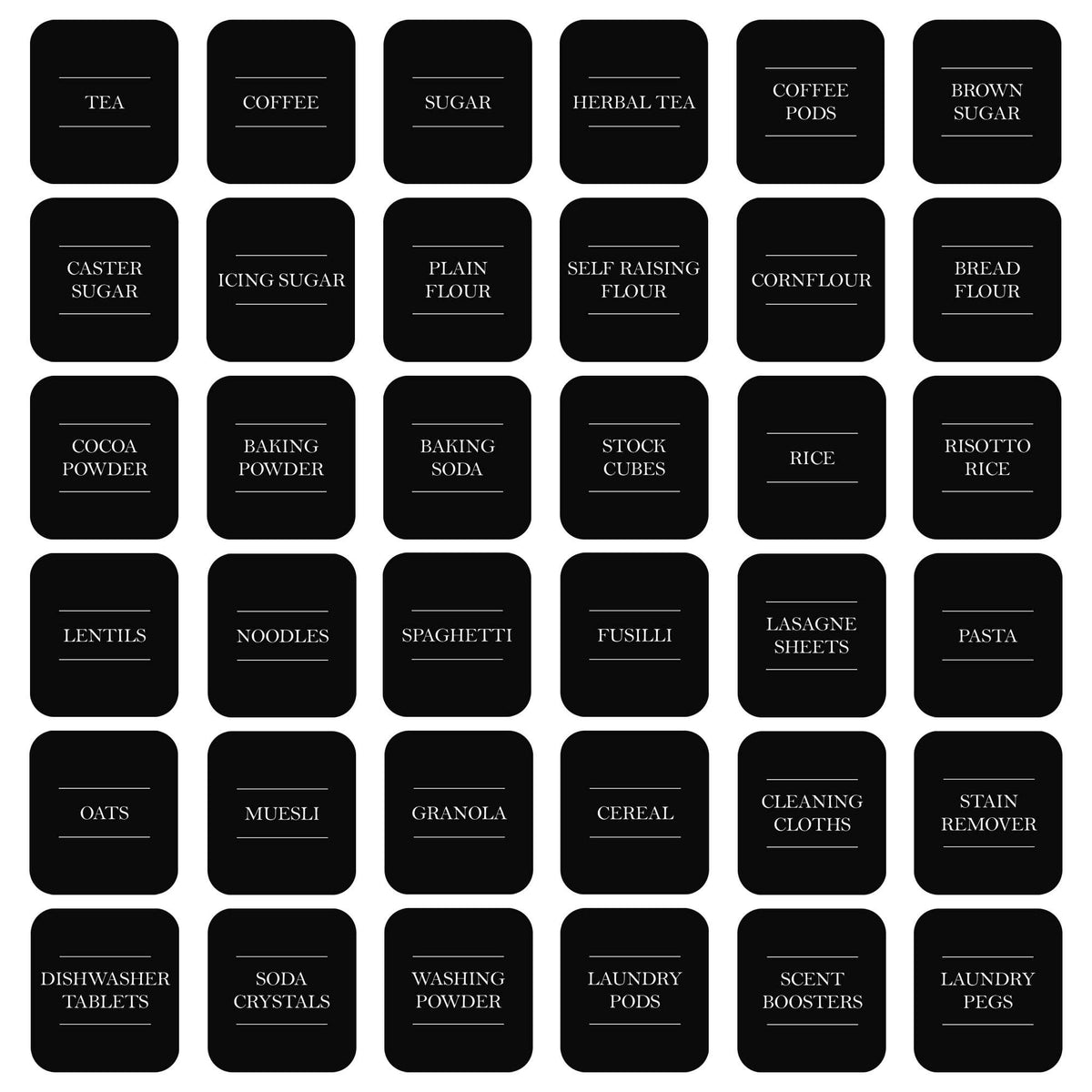 Storage Jar Labels - Pack of 36 Labels